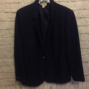 🍁🍁Navy vintage one button blazer 14